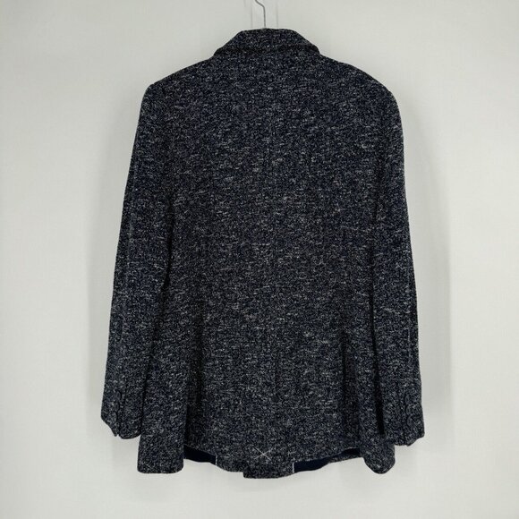 Talbots Jacket Women’s 14 navy blue tweed blazer workwear minimalist office - Picture 5 of 5